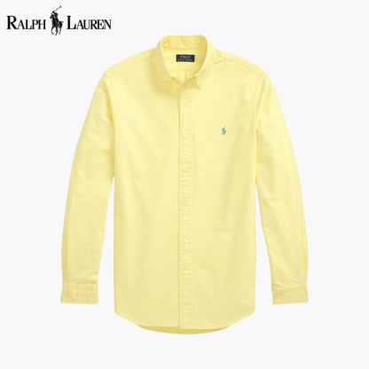 RL Camisa Oxford Teñida de Prenda de Corte Slim