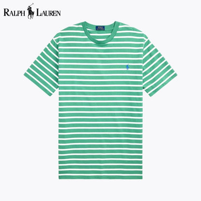 RL Camiseta de cuello redondo de punto a rayas