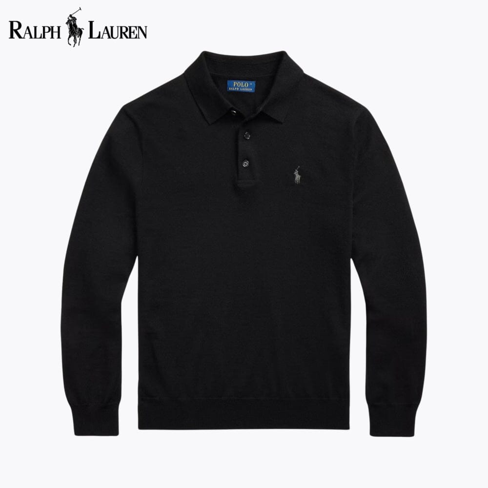 Suéter de lana con cuello polo de RL