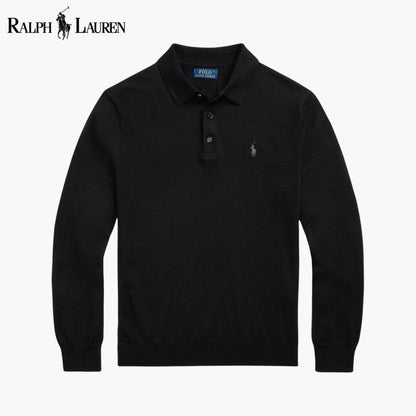 Suéter de lana con cuello polo de RL