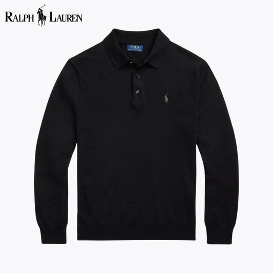 Suéter de lana con cuello polo de RL